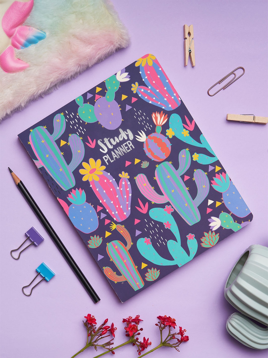 

Doodle Thinking Thorns Printed Study Planner, Purple
