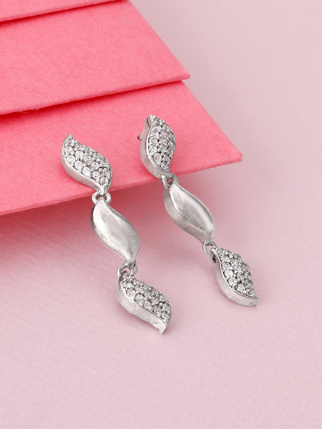 

GIVA 925 Sterling Silver-Plated Contemporary Drop Earrings, White