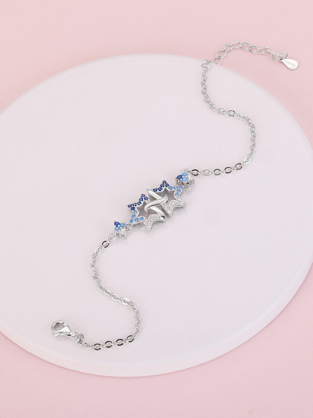 

GIVA Women Sterling Silver Rhodium-Plated Link Bracelet