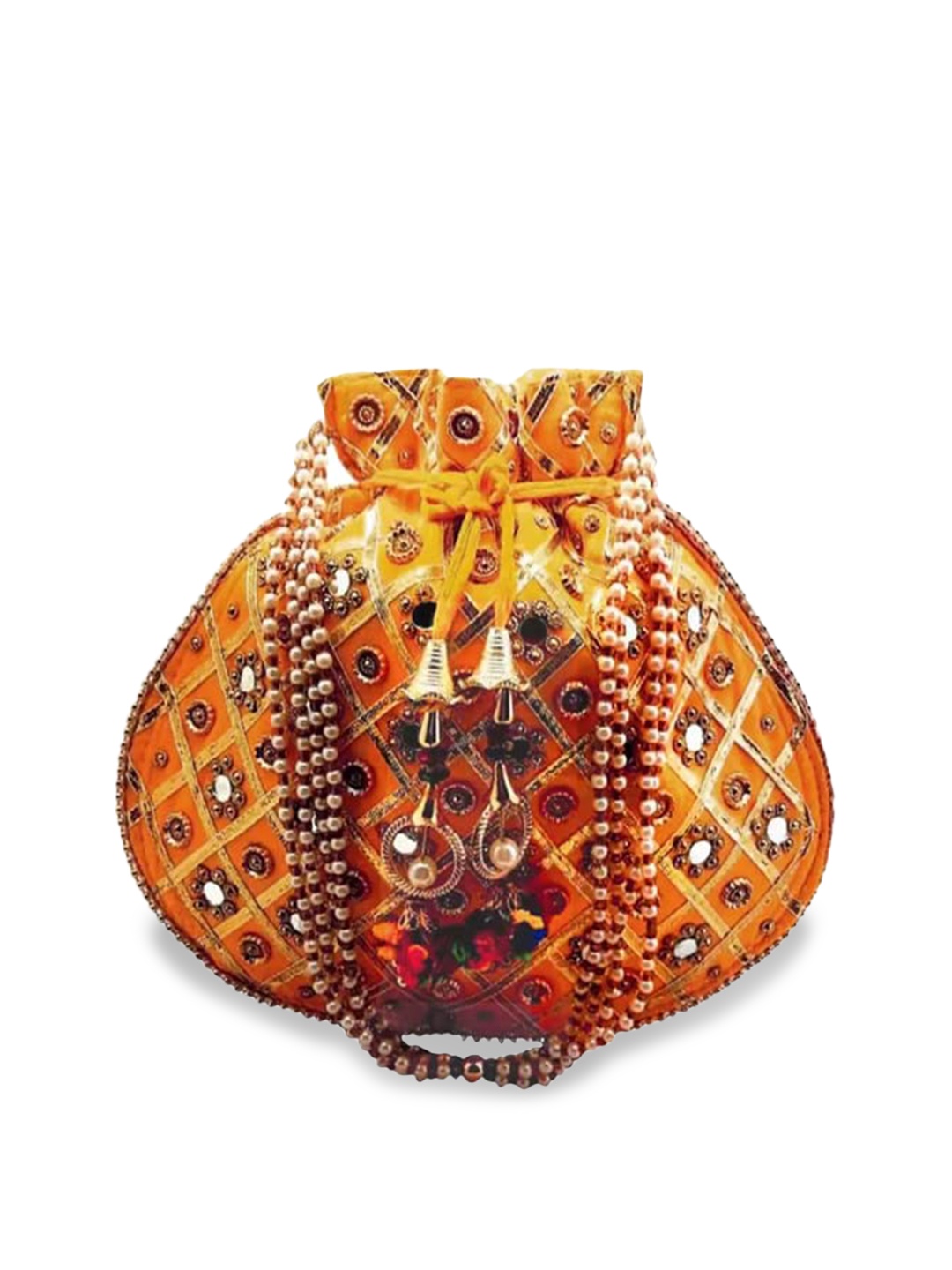 

DN Creation Embellished Potli Bag, Orange