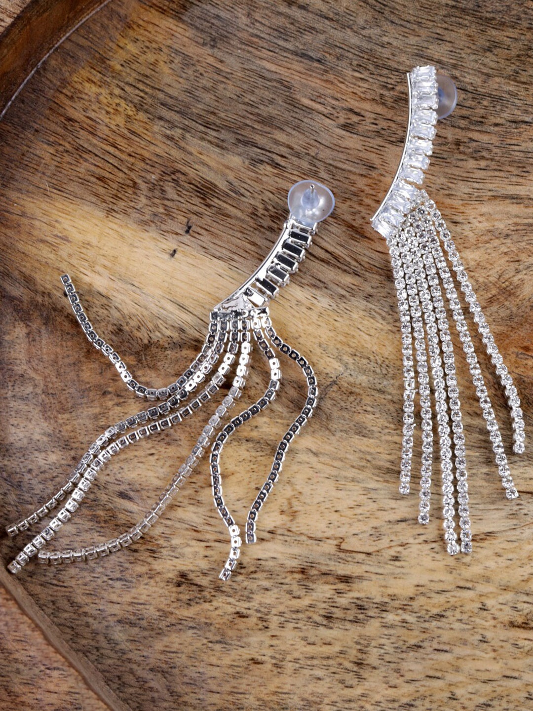 

VAGHBHATT Silver-Plated Classic Drop Earrings
