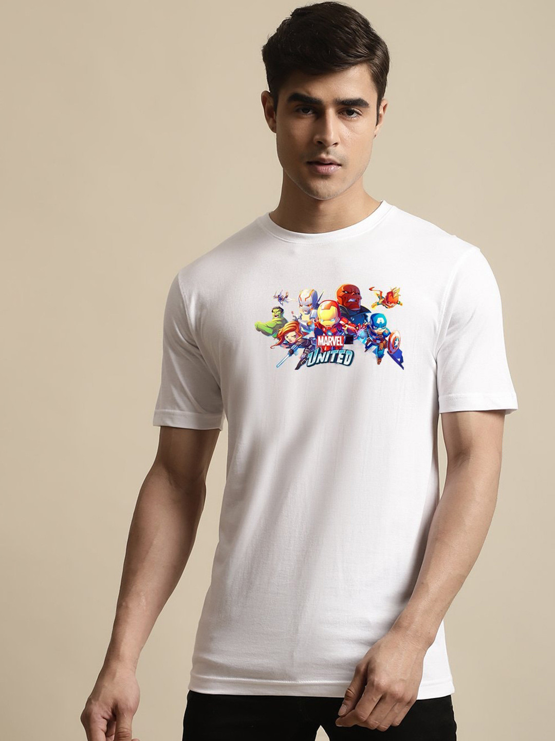 

borse lele Marvel Printed Pure Cotton T-shirt, White
