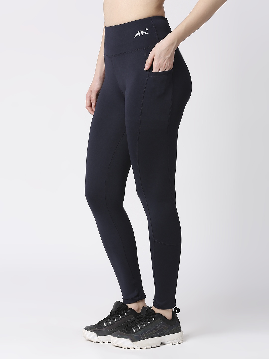 

AESTHETIC NATION Velour Velvet Training Tights, Navy blue