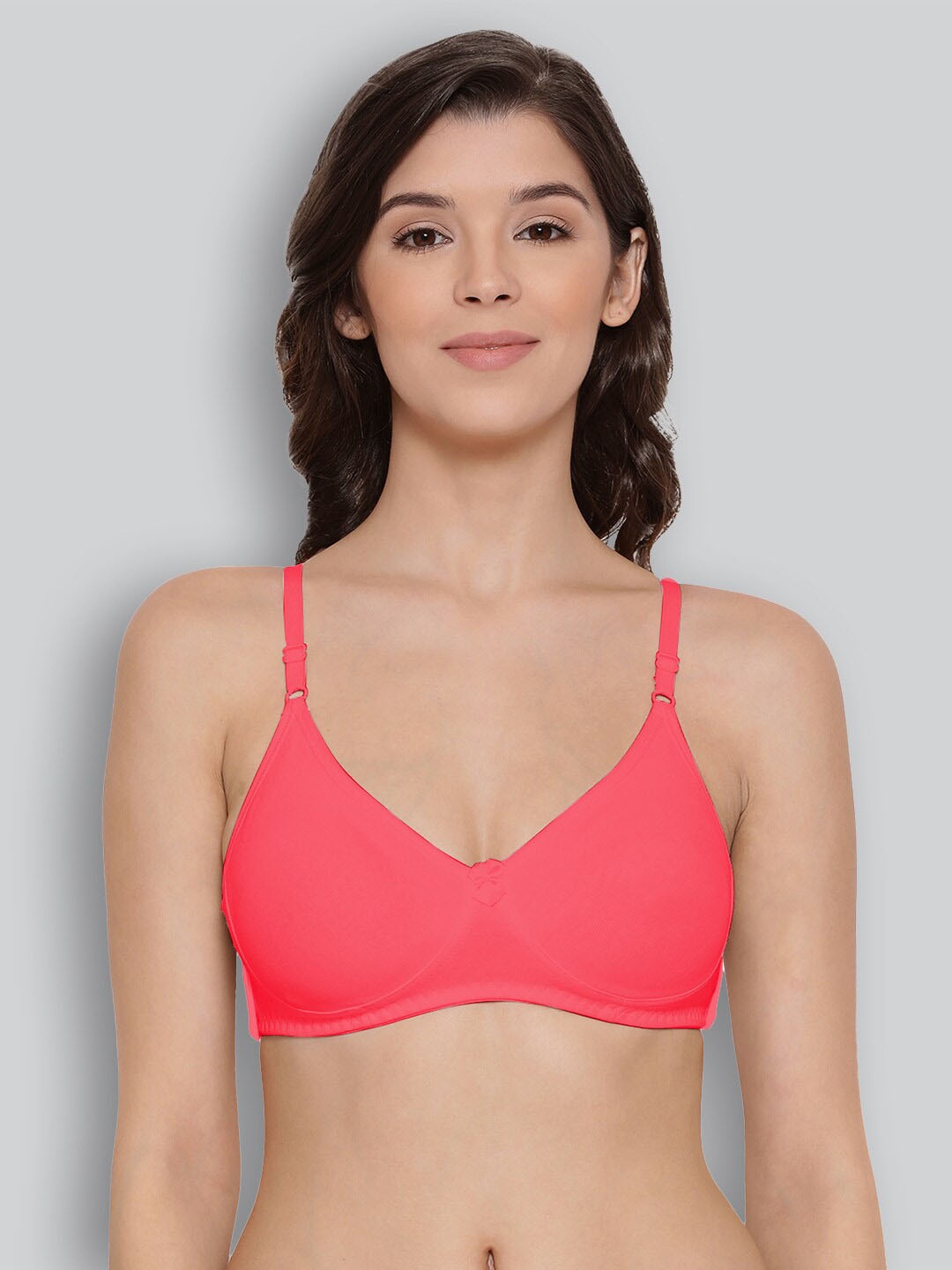 

LYRA Combed Cotton Wirefree Secret Support Bra with Detachable Strap, Peach