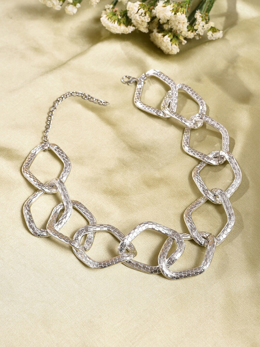 

SOHI Silver Plated Designer Necklace