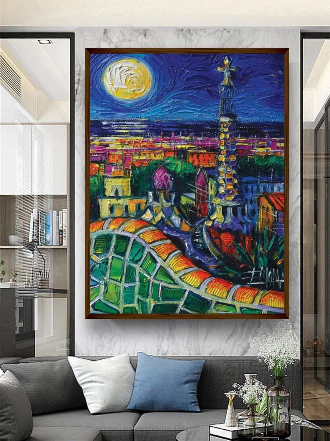 

The Art House Blue & Green Abstract Painted Wall Art