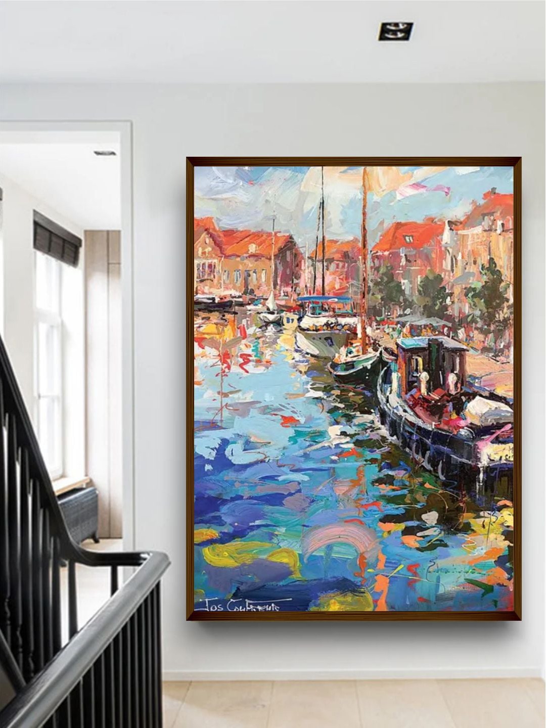 

The Art House Blue & Brown Abstract Painted Wall Art