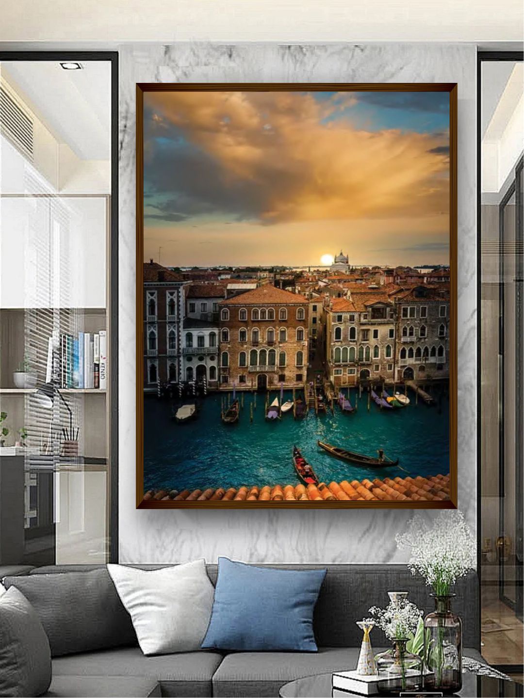 

The Art House Beige & Blue Photograph Printed Framed Wall Art