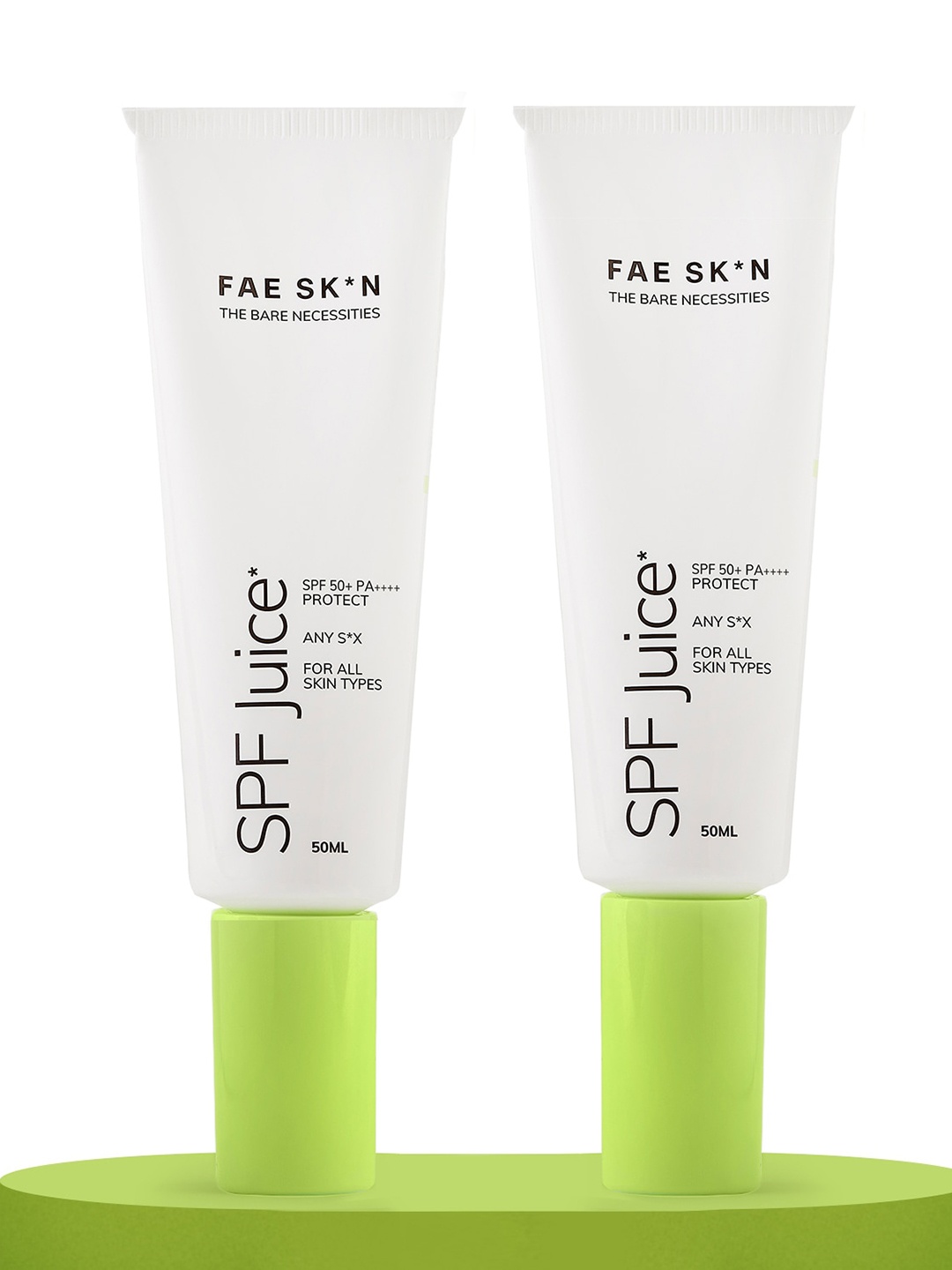 

FAE BEAUTY Set of 2 SPF Juice Non-Sticky Comfortable SPF50 Sunscreen - 50 ml each, White