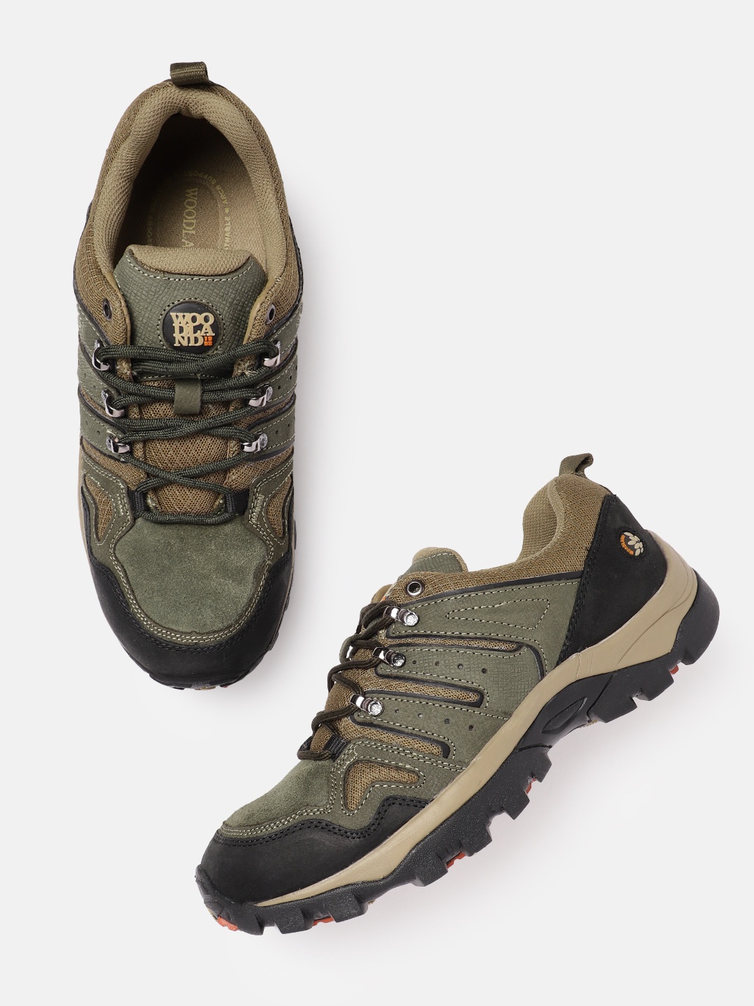 

Woodland Men Leather Sneakers, Green