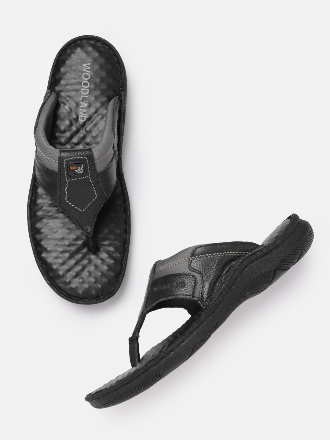 

Woodland Men Leather Comfort Sandals, Black