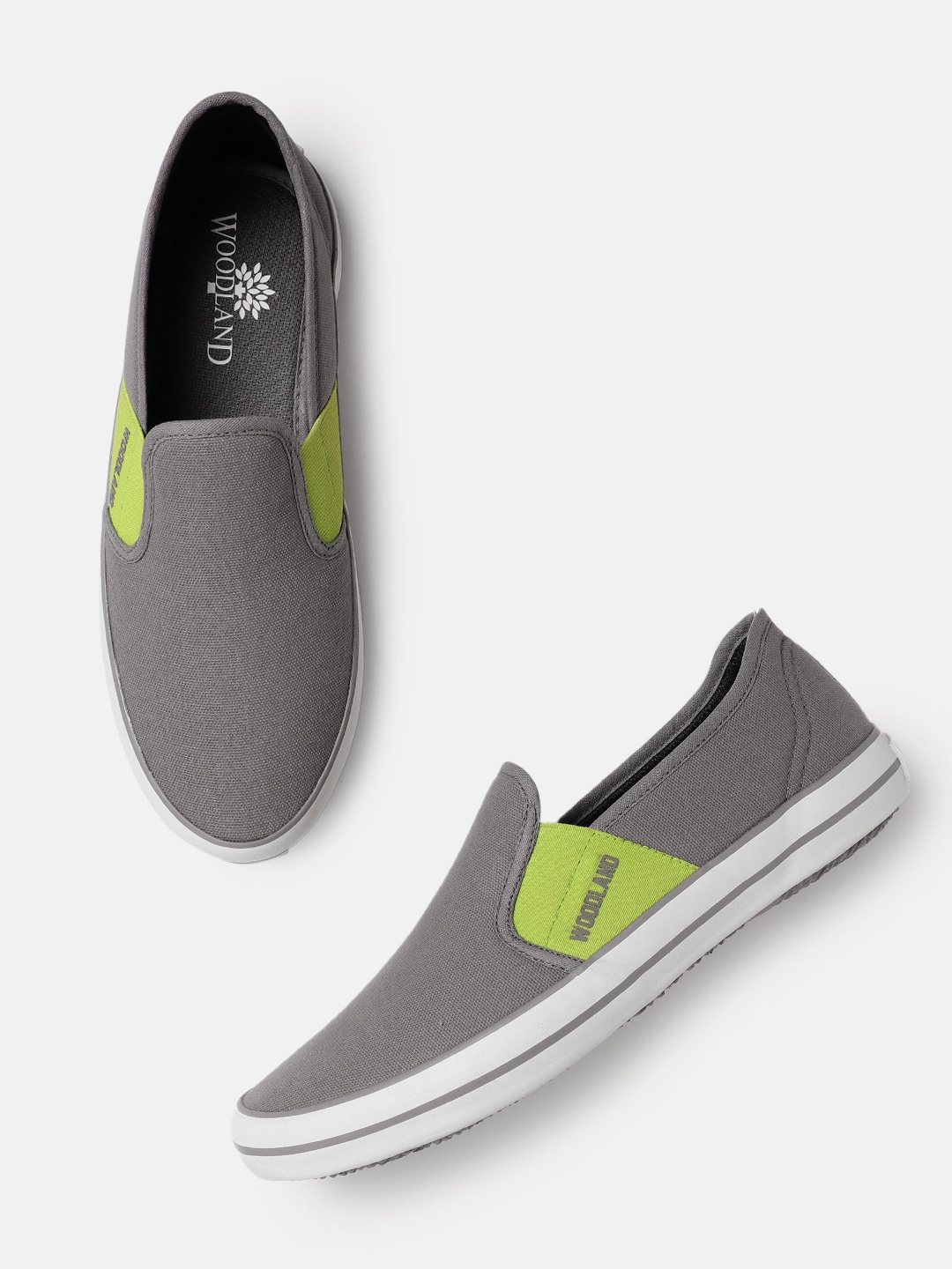 

Woodland Men Canvas Slip-On Sneakers, Grey