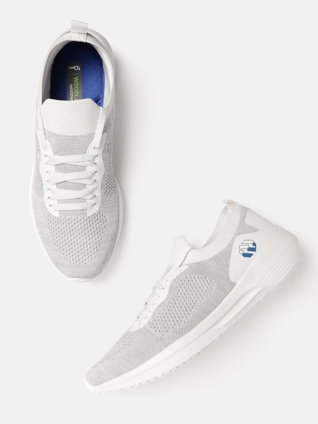 

Woodland Men Woven Design Running Shoes, White