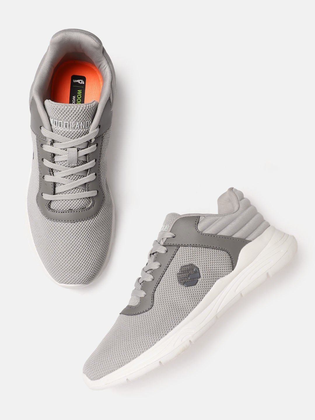 

Woodland Men Woven Design Running Shoes, Grey
