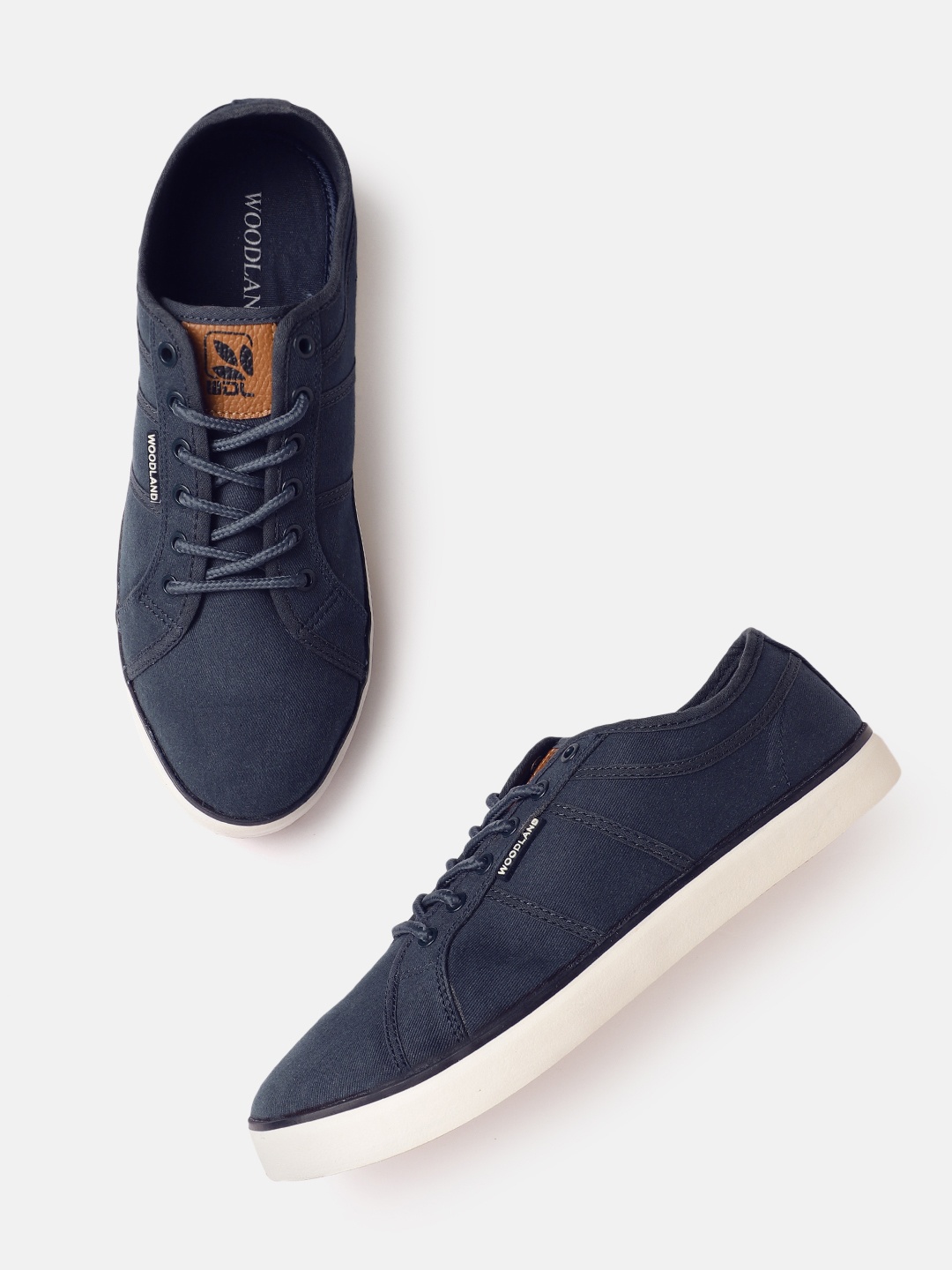 

Woodland Men Round Toe Lace-Ups Sneakers, Blue