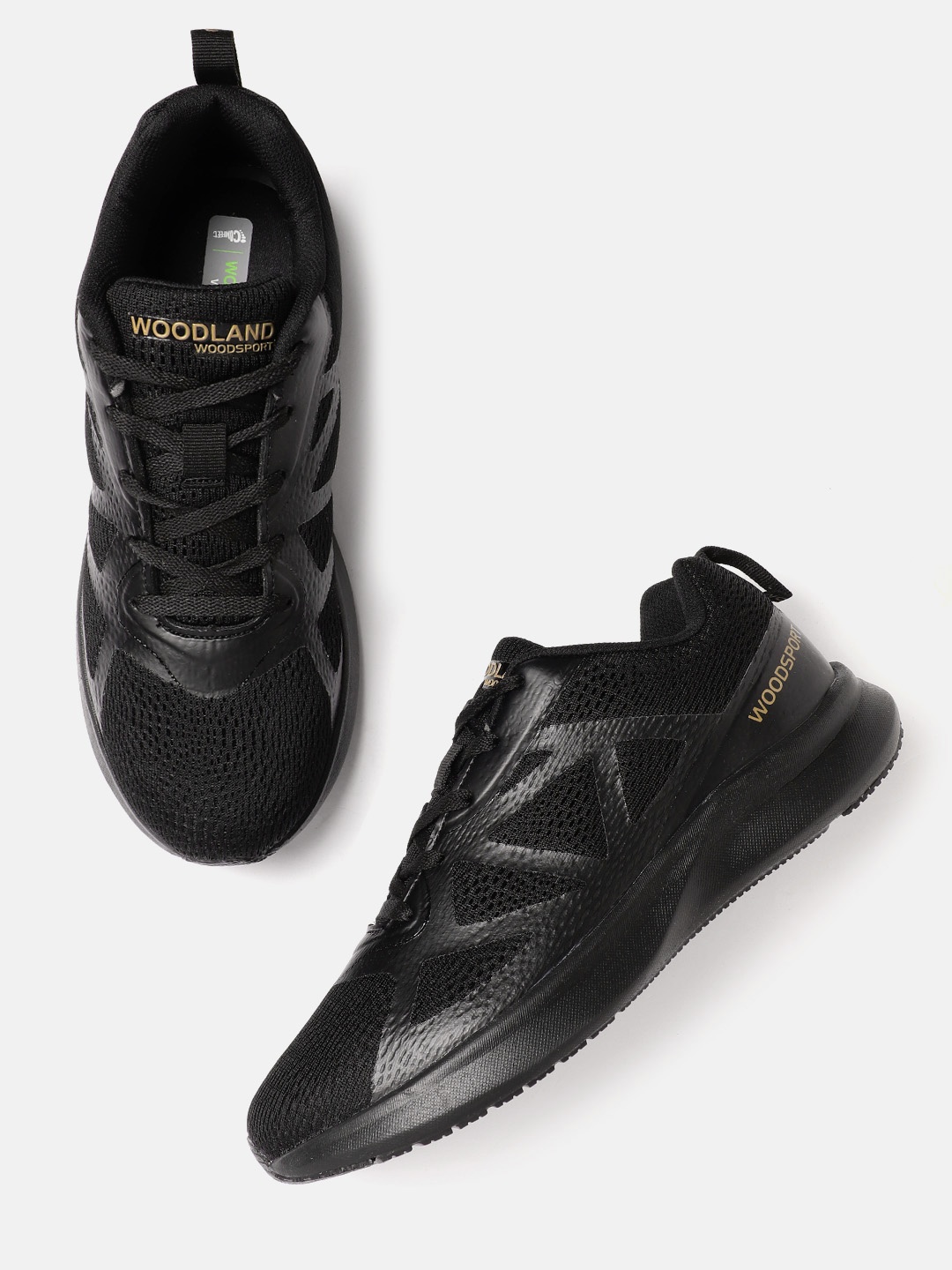 

Woodland Men Woven Design Running Shoes, Black
