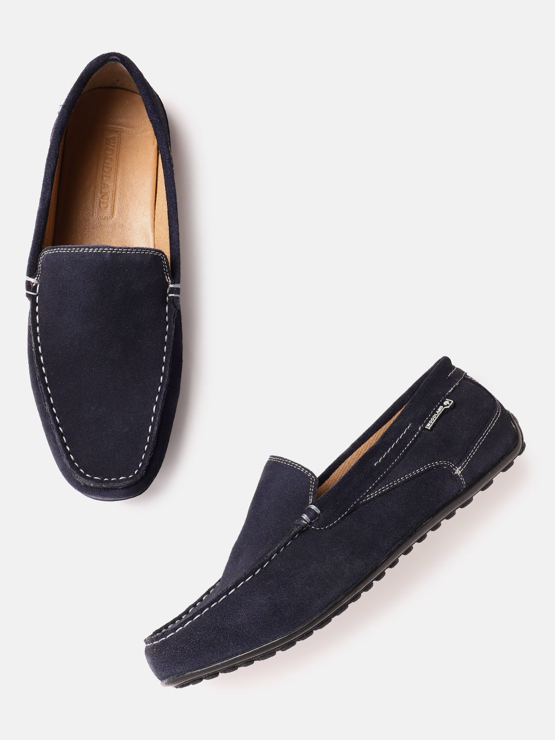 

Woodland Men Leather Loafers, Navy blue