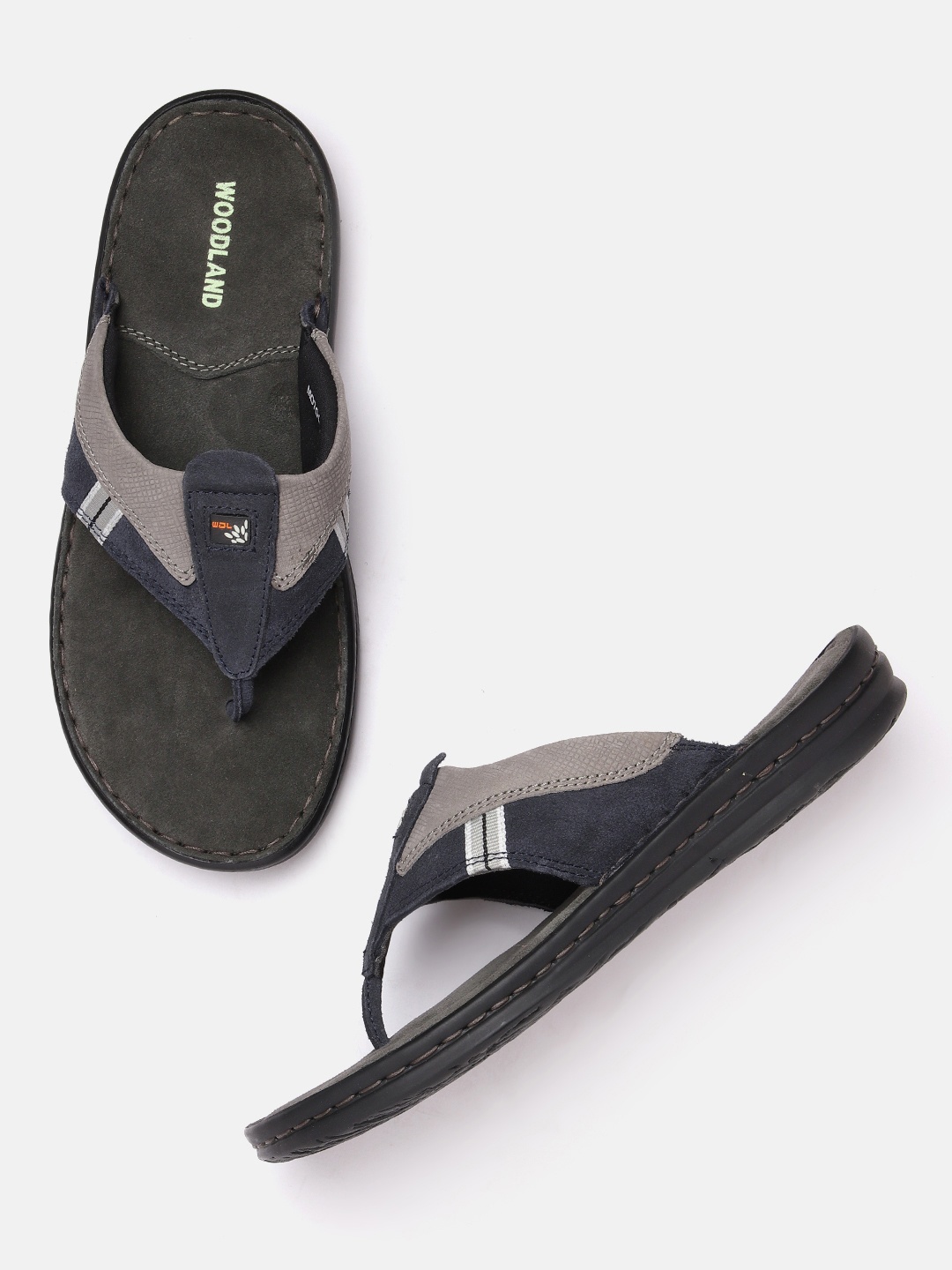 

Woodland Men Leather Comfort Sandals, Navy blue