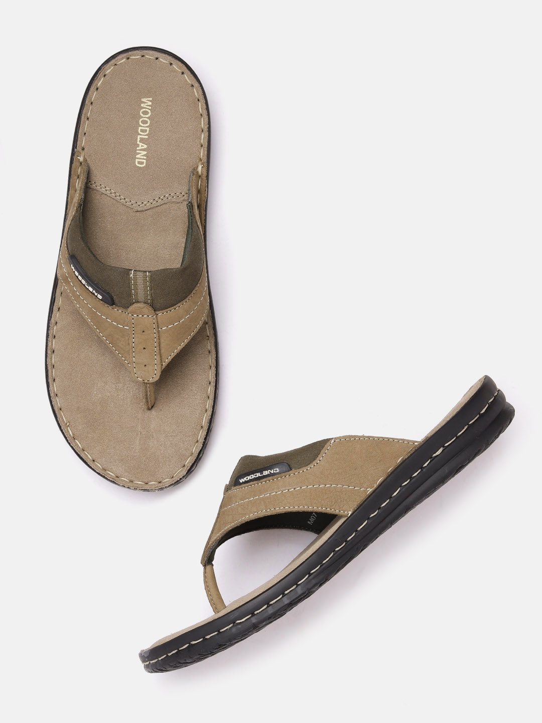

Woodland Men Leather Comfort Sandals, Khaki