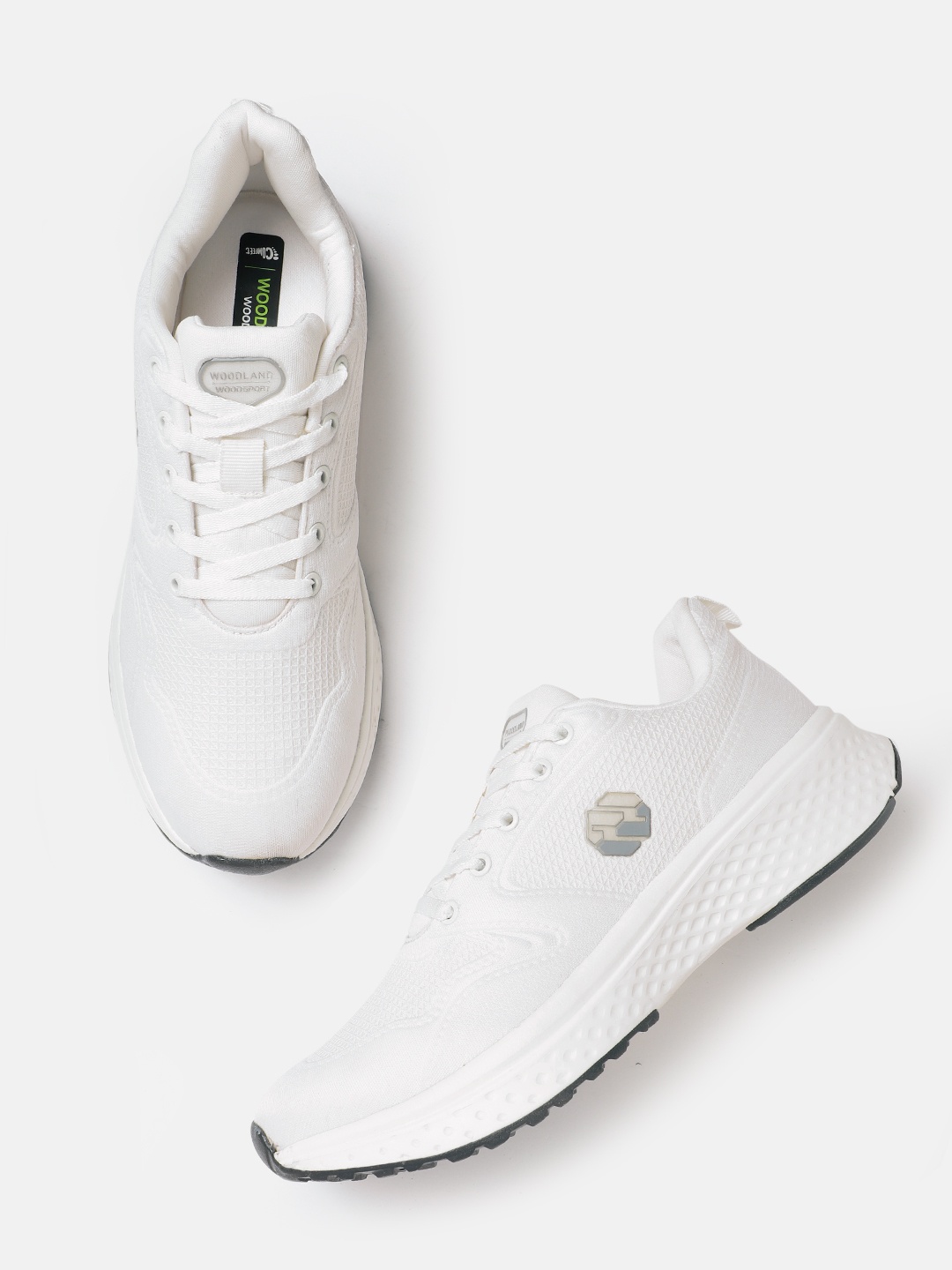 

Woodland Men Woven Design Running Shoes, White