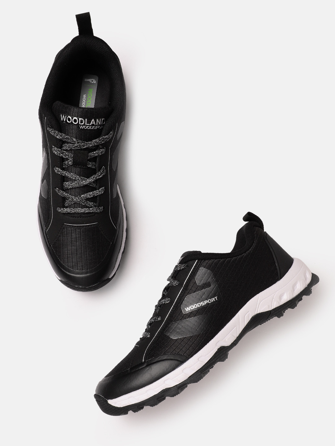 

Woodland Men Woven Design Running Shoes, Black