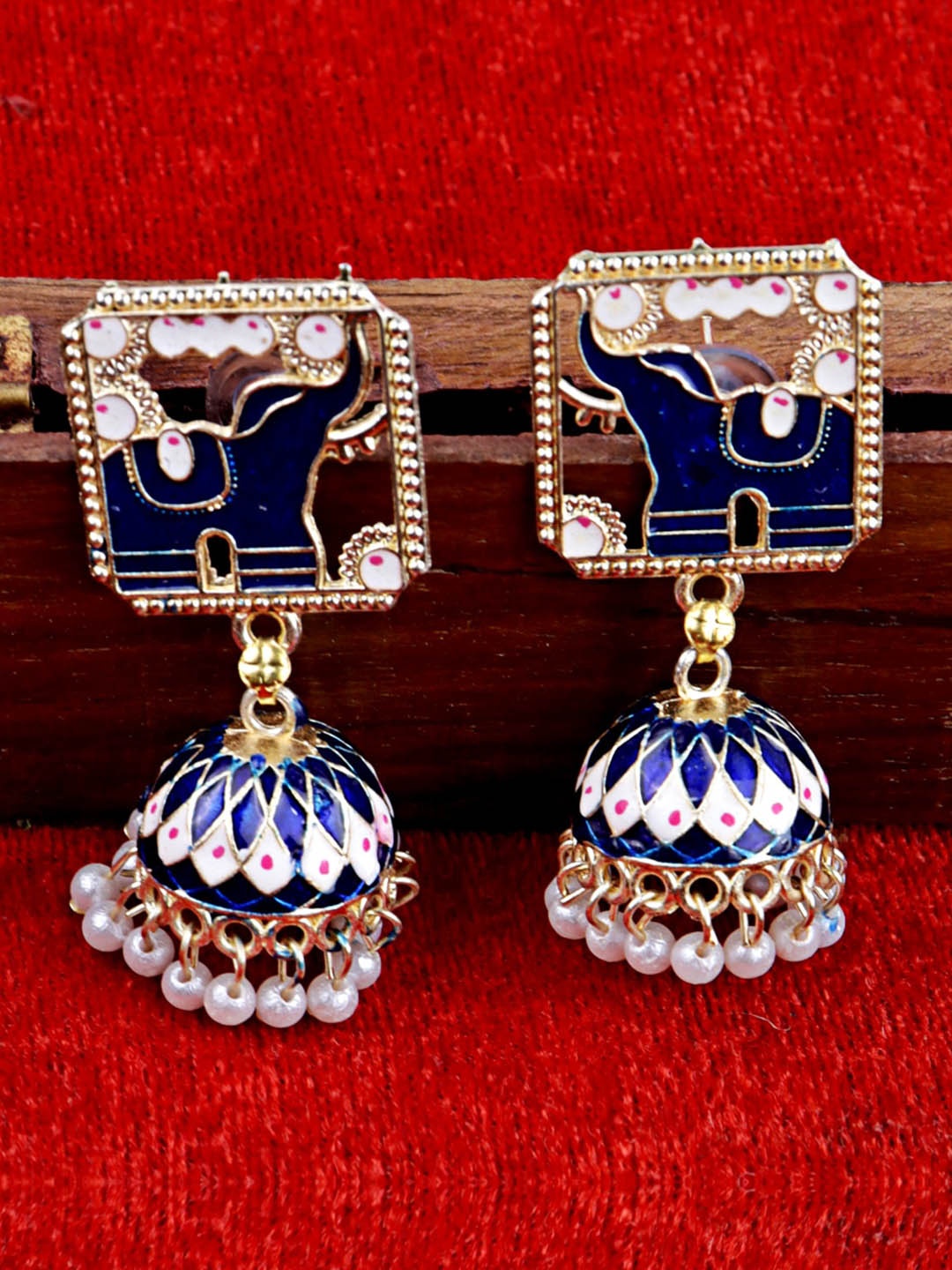 

VAGHBHATT Square Jhumkas Earrings, Blue