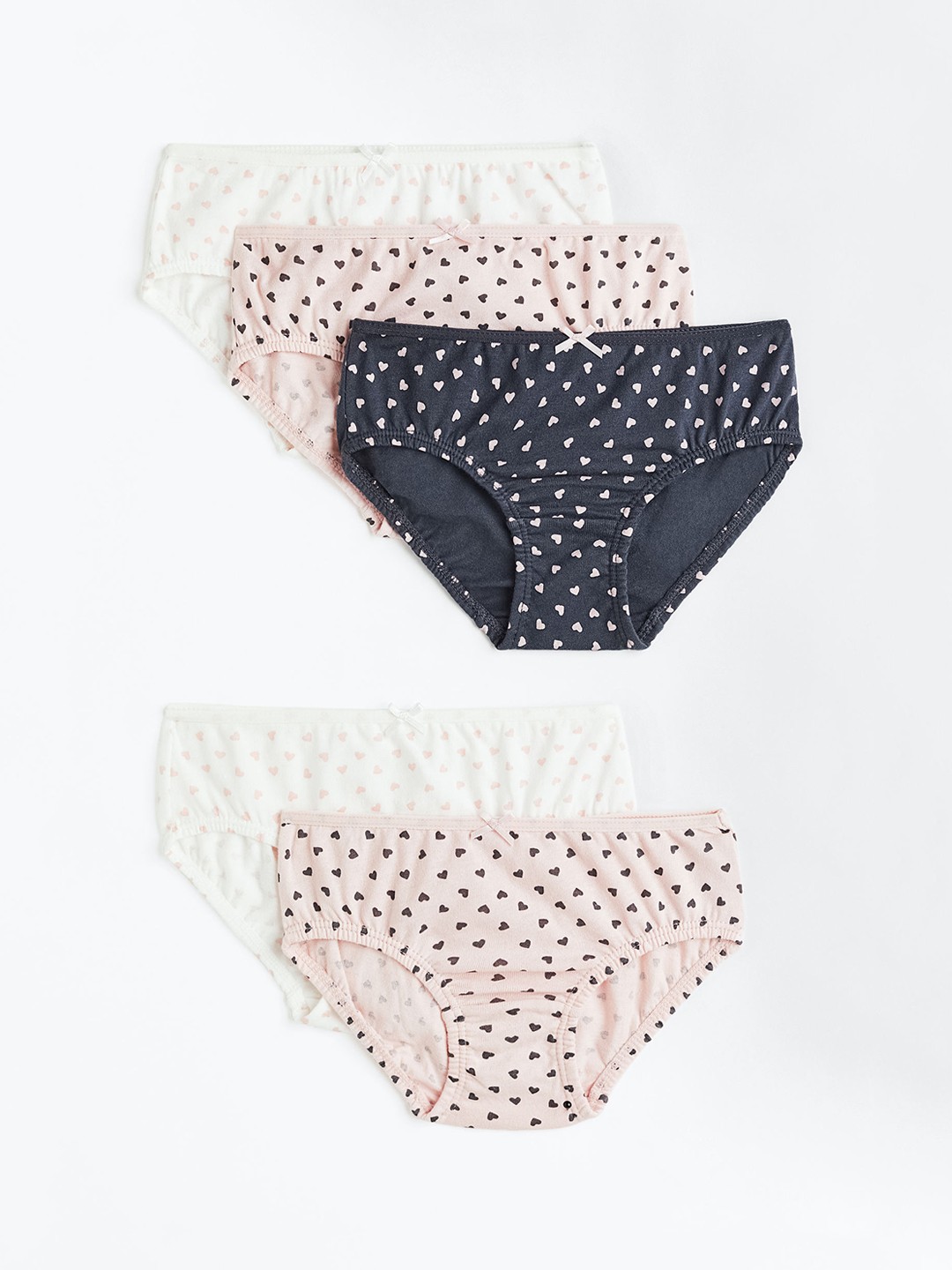 

H&M Girls 5-Pack Pure Cotton Briefs 0624543104, Grey