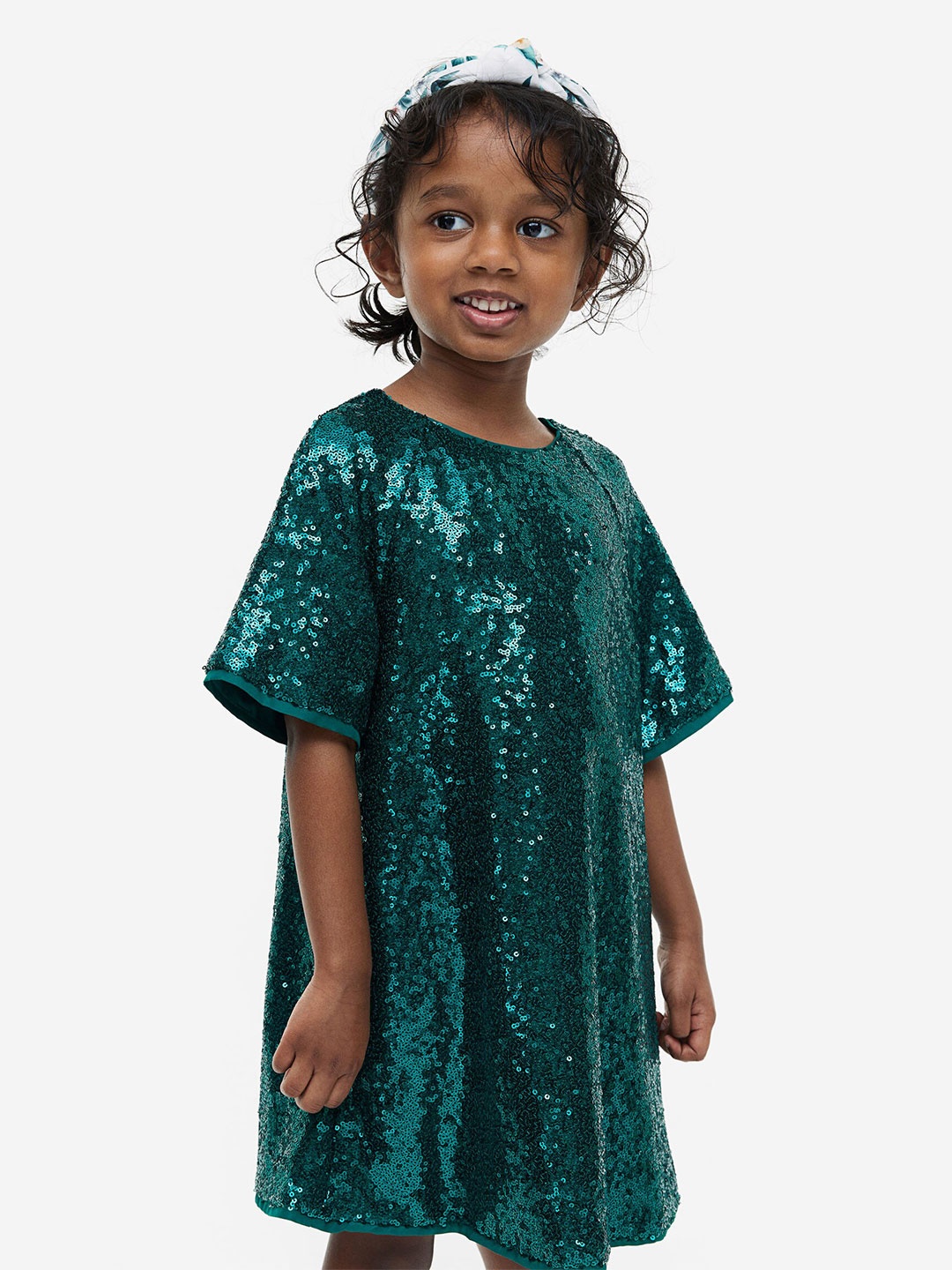 

H&M Girls Sequined Dress, Green