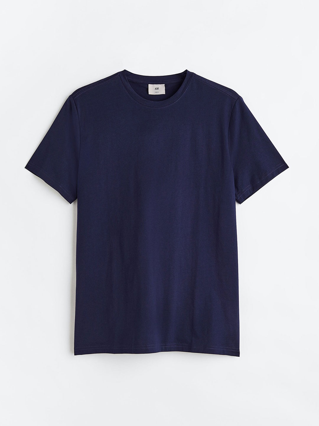 

H&M Men Slim Fit Pima Cotton T-shirt, Navy blue