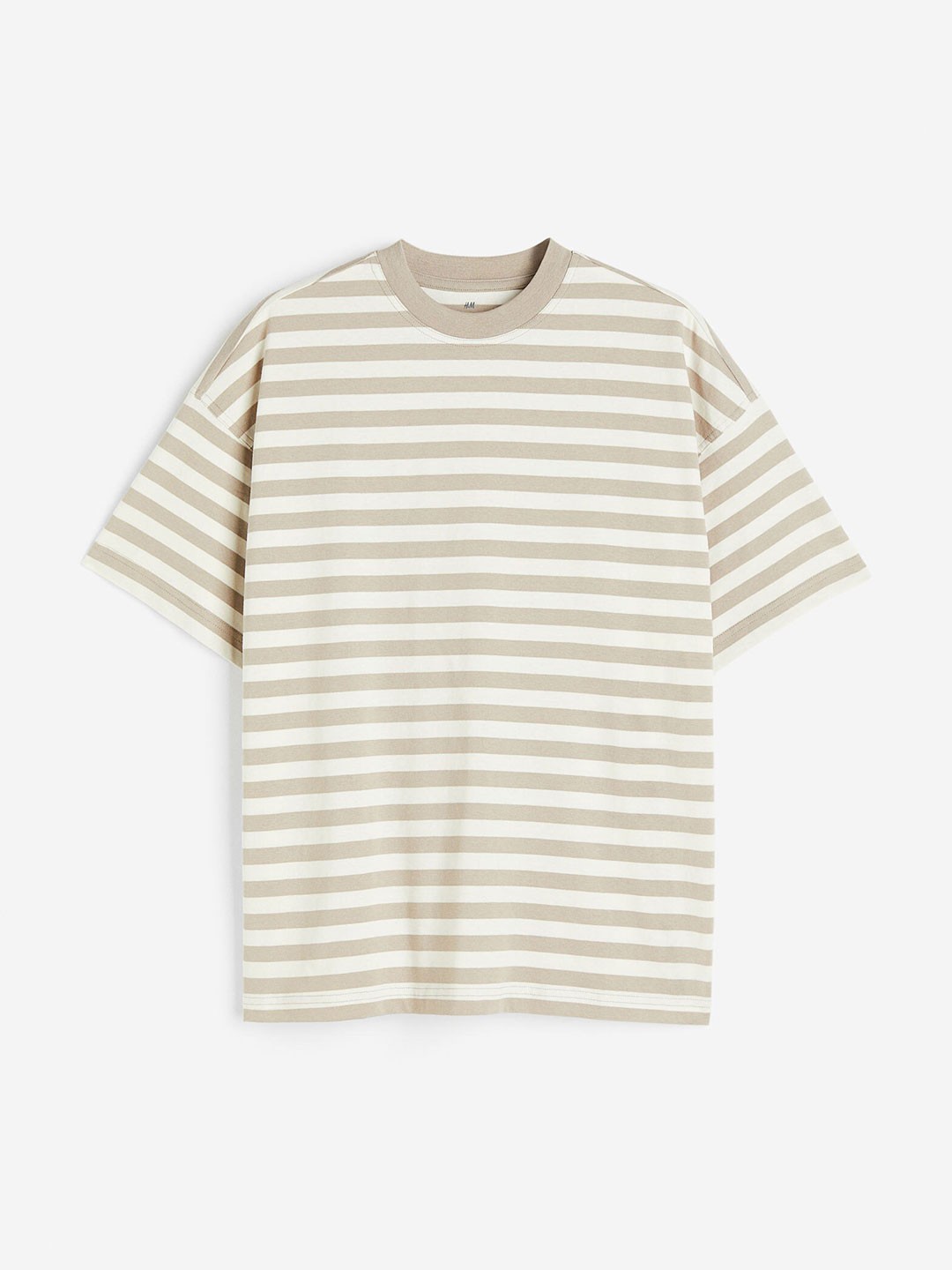 

H&M Oversized Fit Cotton T-shirt, Beige