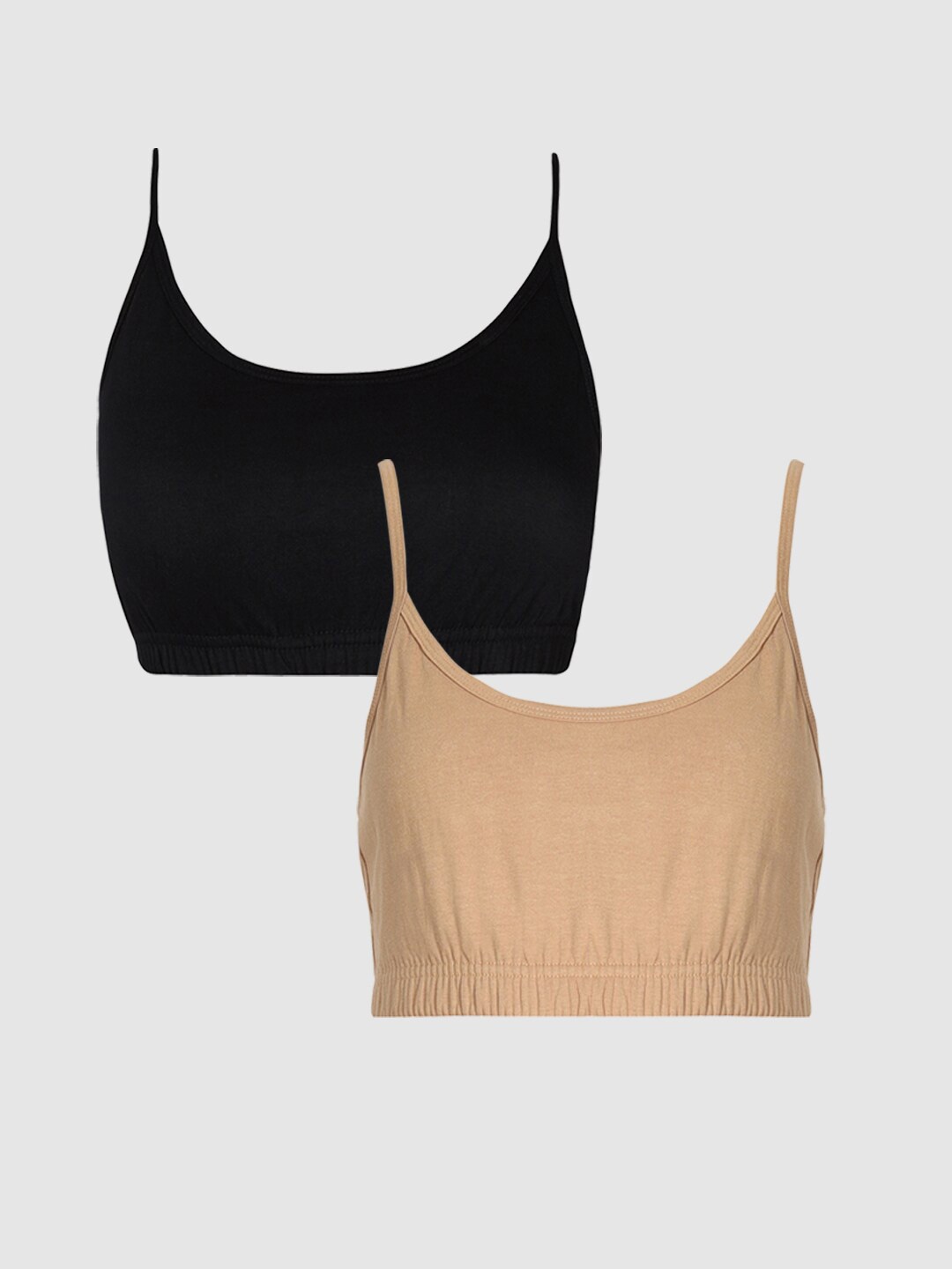 

YK Pack Of 2 Assorted Cotton All Day Comfort Full Coverage Seamless Beginners Bra