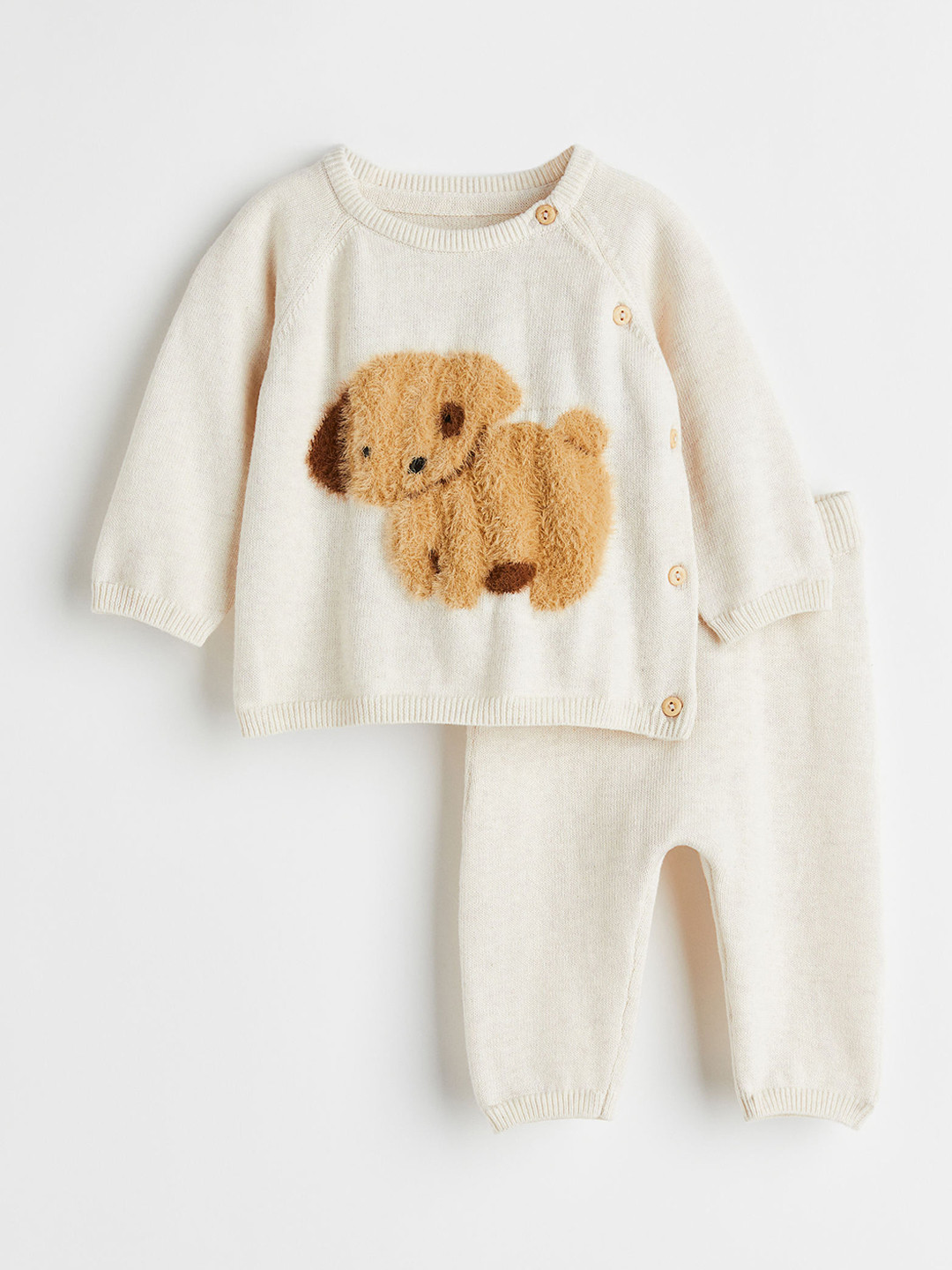 

H&M Infant Girls 2-Piece Pure Cotton Set, Off white