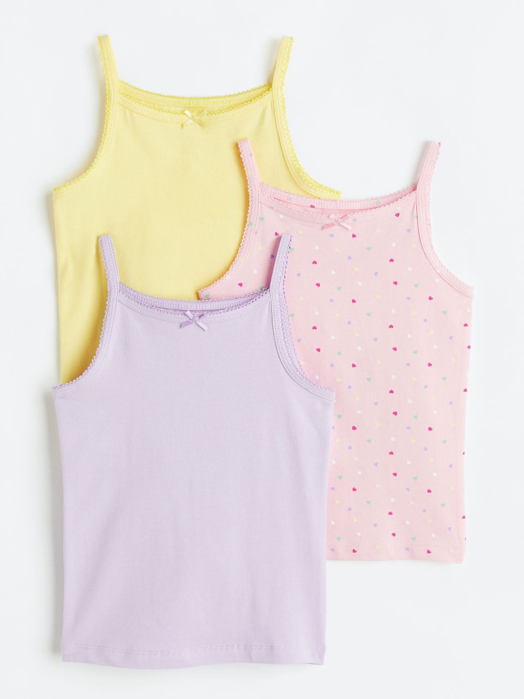 

H&M Girls 3-Pack Jersey Vest Tops, Lavender