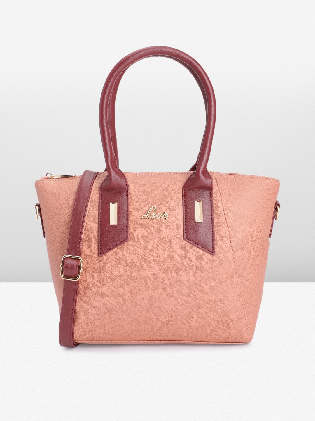 

Lavie Women Solid Handheld Bag, Pink