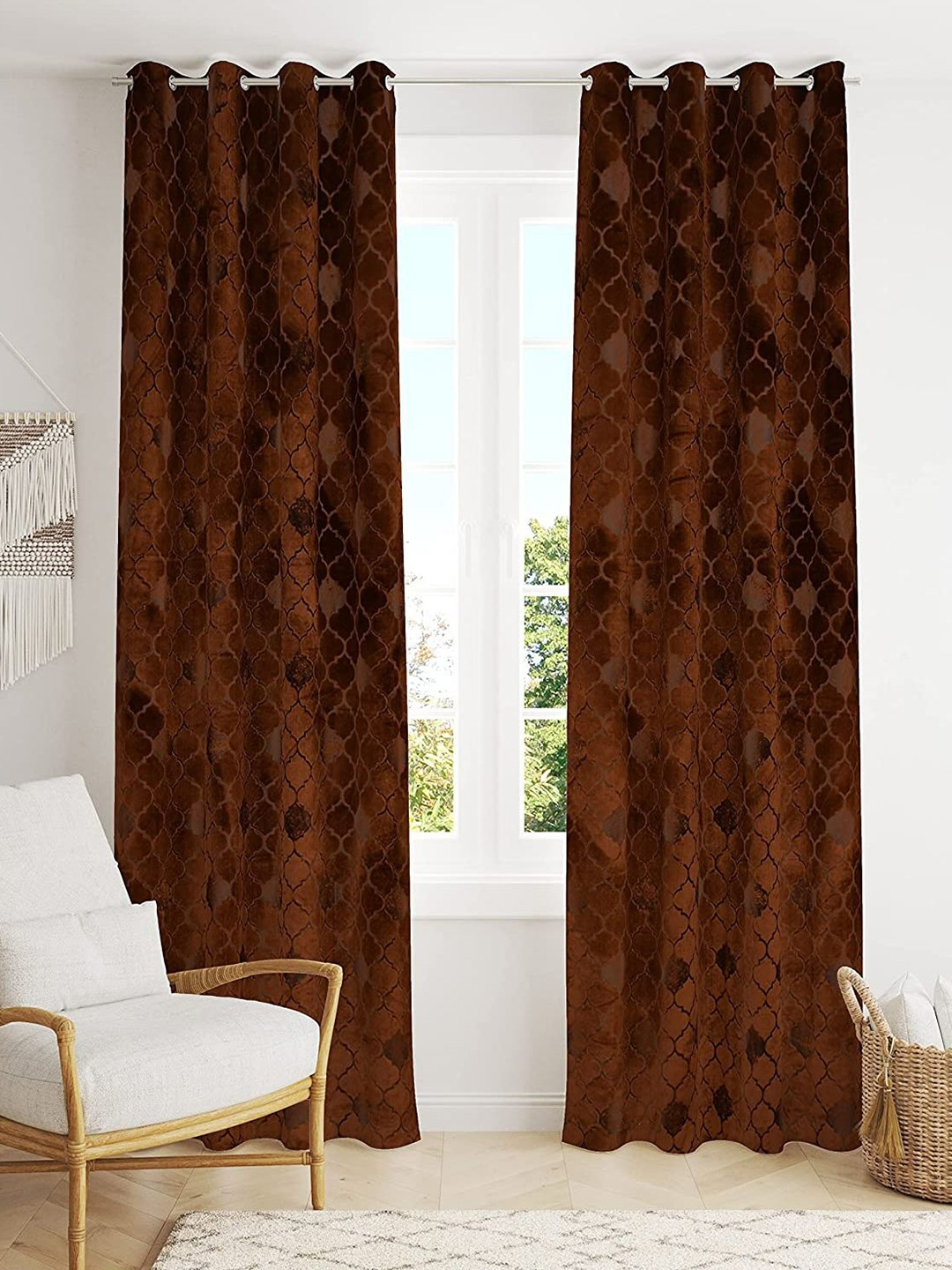 

Bajo's Brown Set of 2 Door Curtain