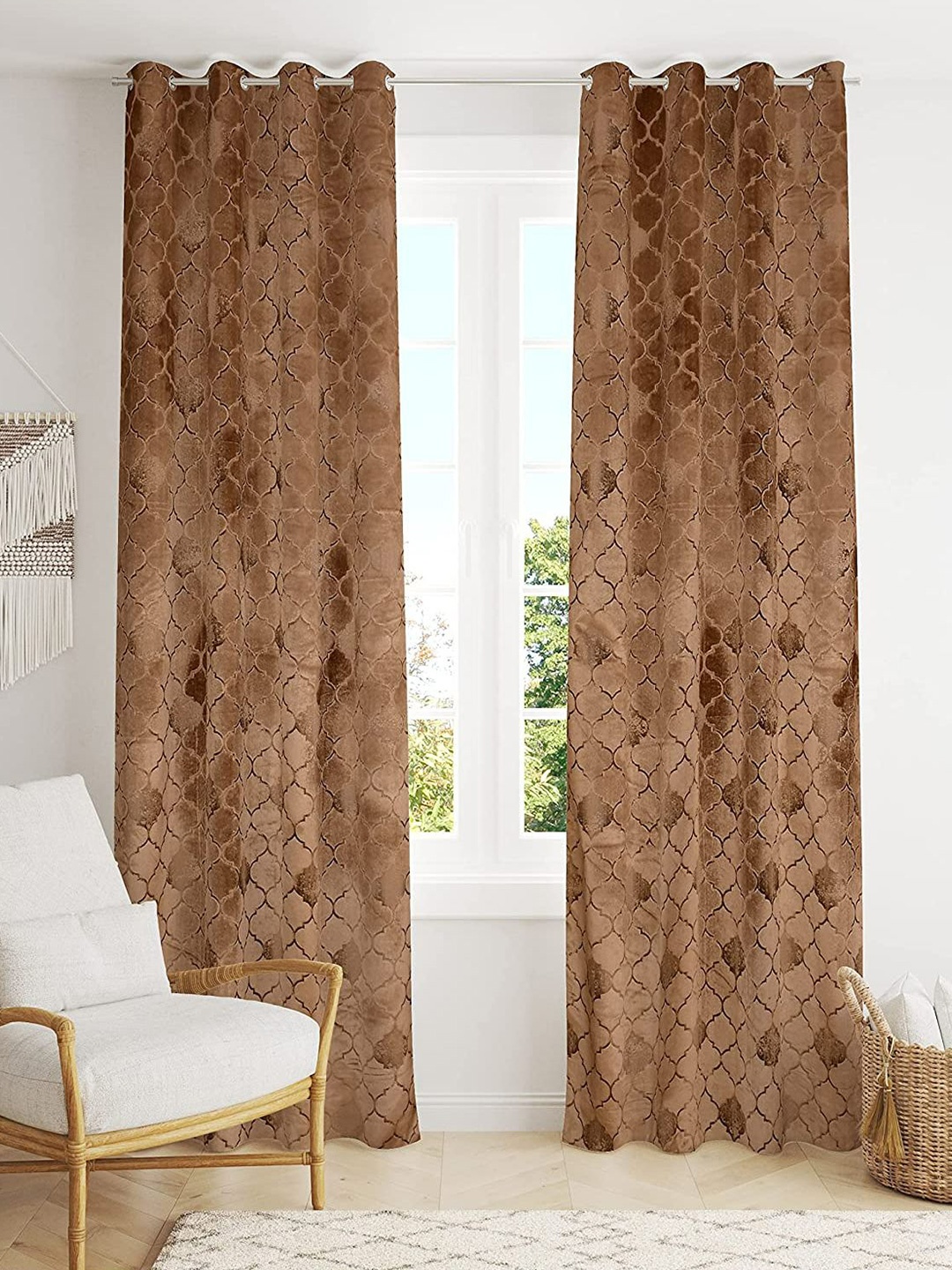 

Bajo's Camel Brown Set of 2 Door Curtain