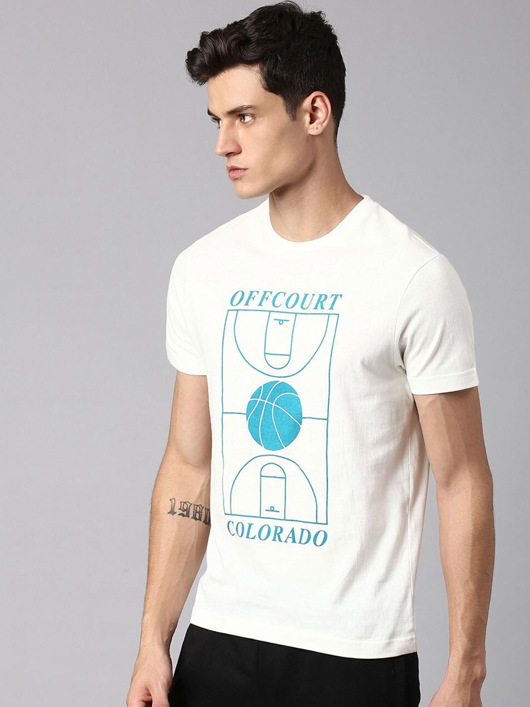 

Hubberholme Graphic Printed Pure Cotton T-shirt, White