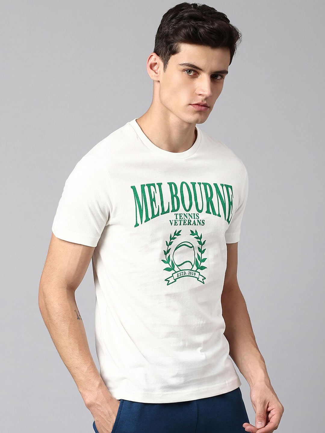 

Hubberholme Typography Printed Pure Cotton T-shirt, White