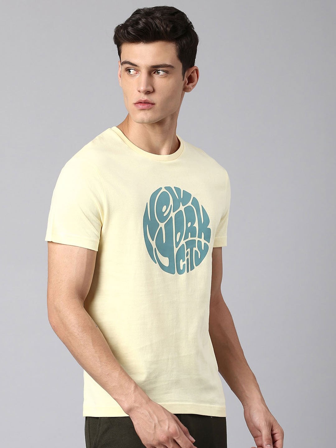 

Hubberholme Typography Printed Pure Cotton T-shirt, Yellow