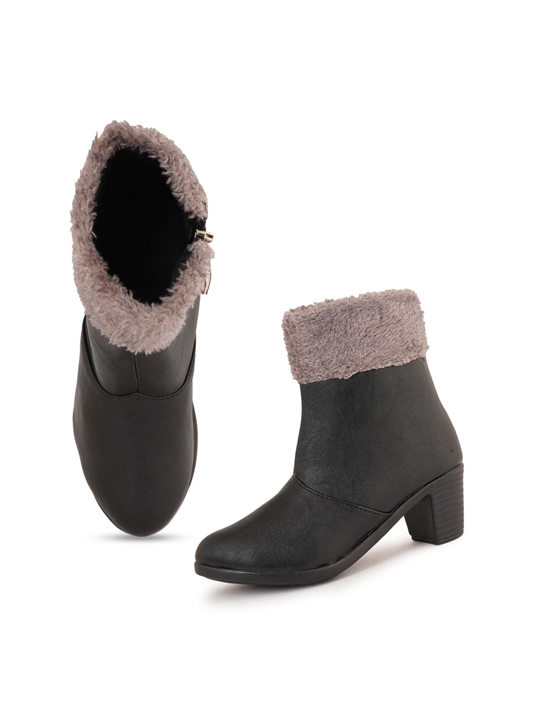 

SAPATOS Women Ankle Length Shearling Boots, Black