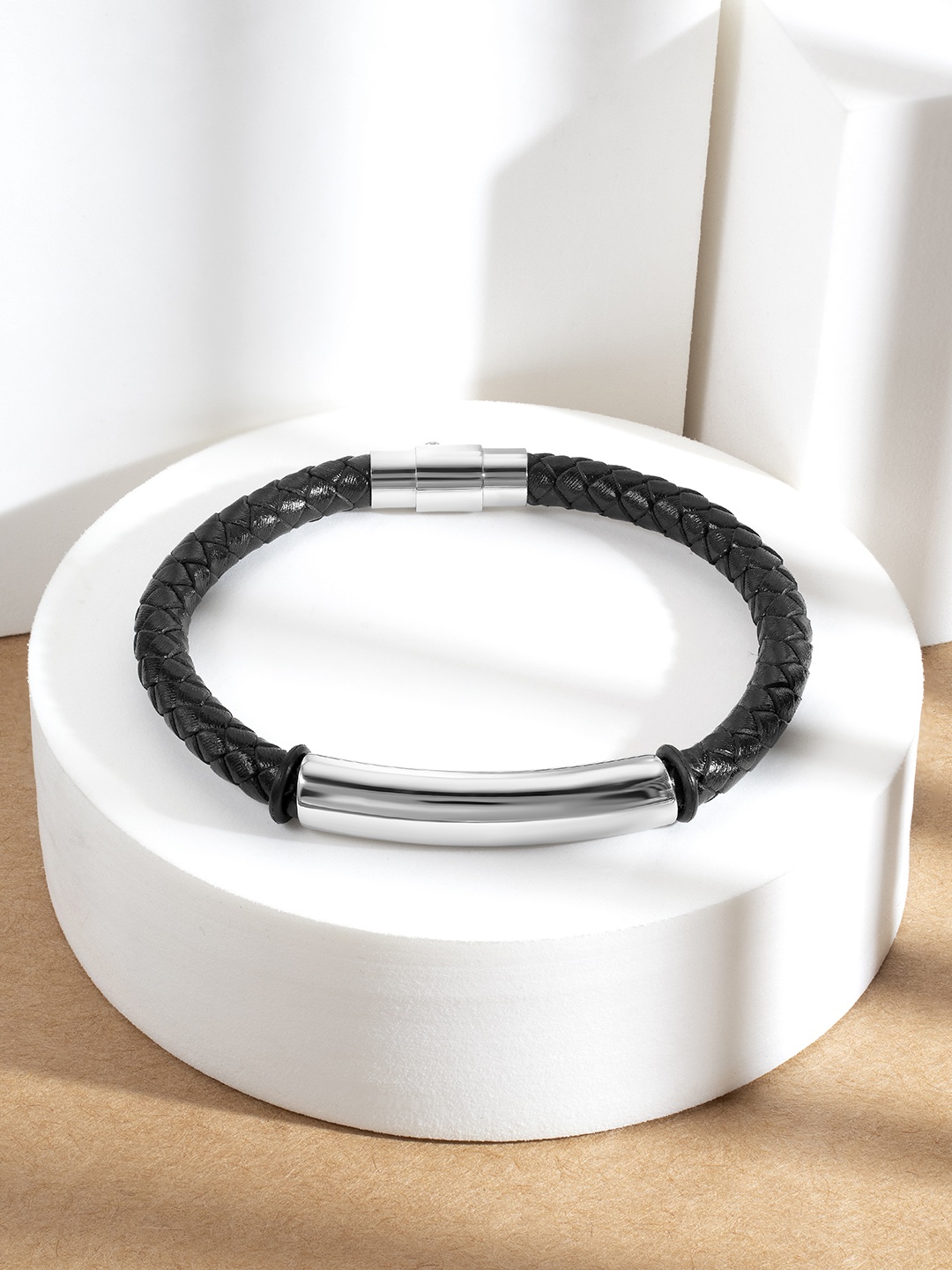 

Peora Men Silver-Plated Wraparound Bracelet