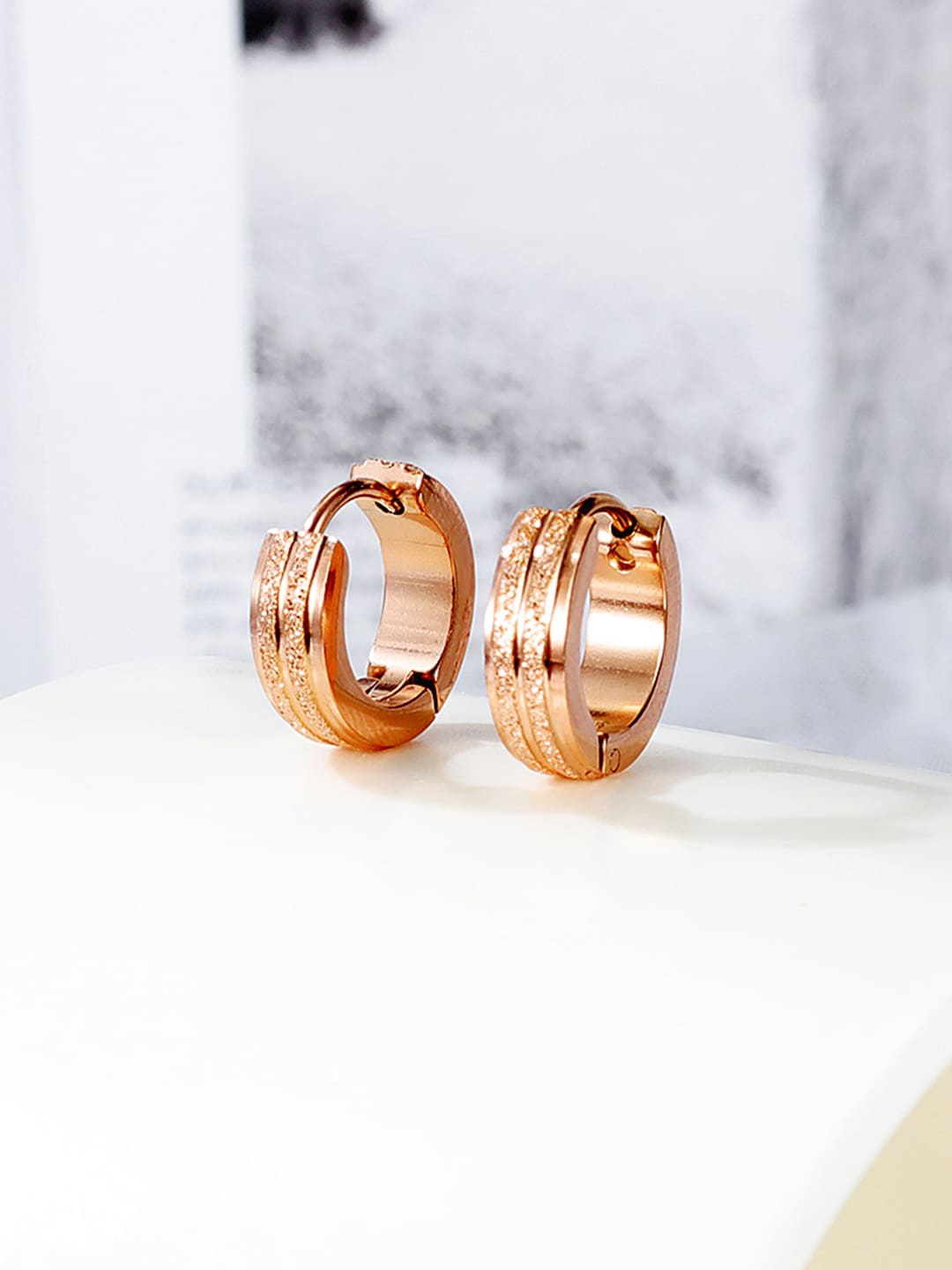 Peora Rose Gold-Plated Circular Hoop Earrings