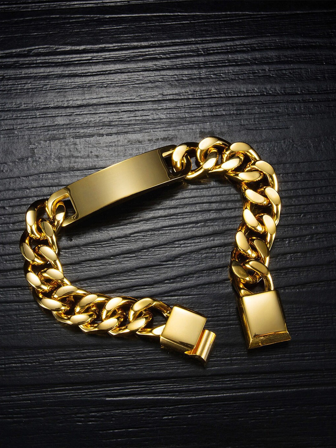 

Peora Men Gold-Toned Gold-Plated Link Bracelet