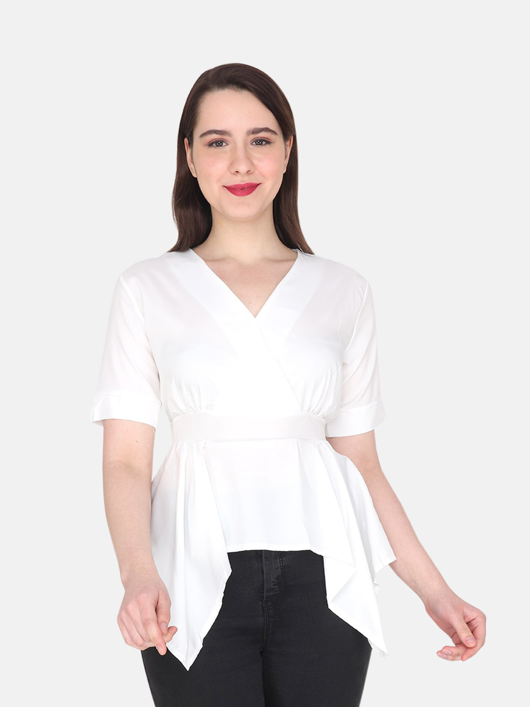 

Albion V-Neck Wrap Top, White