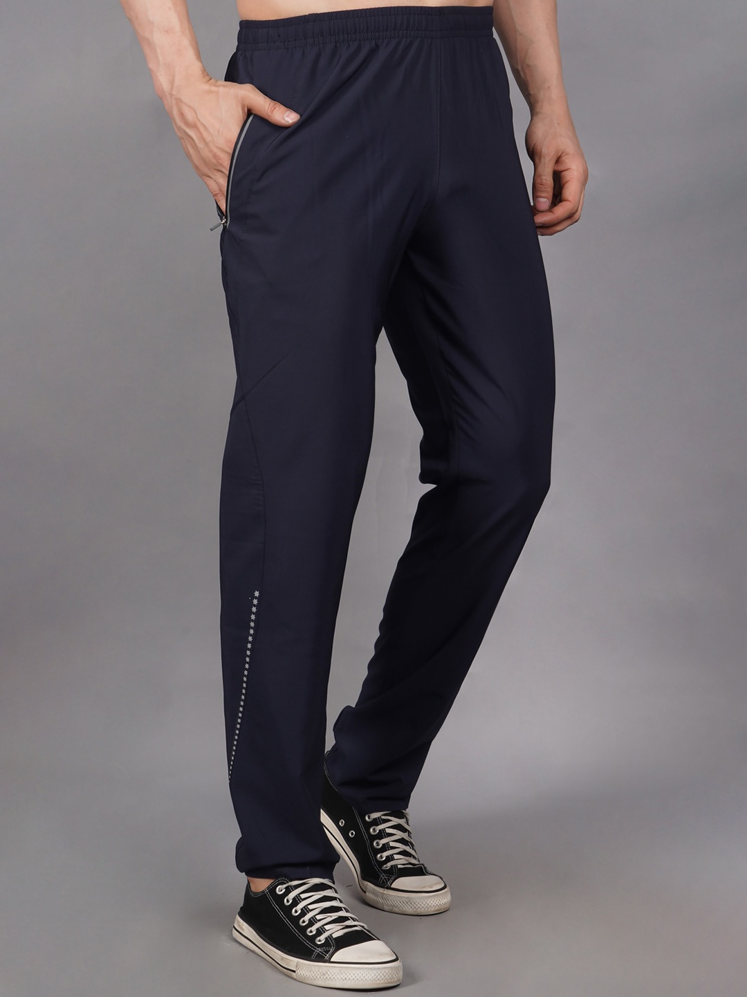 

Shiv Naresh Men Cotton Mid-Rise Track Pant, Navy blue