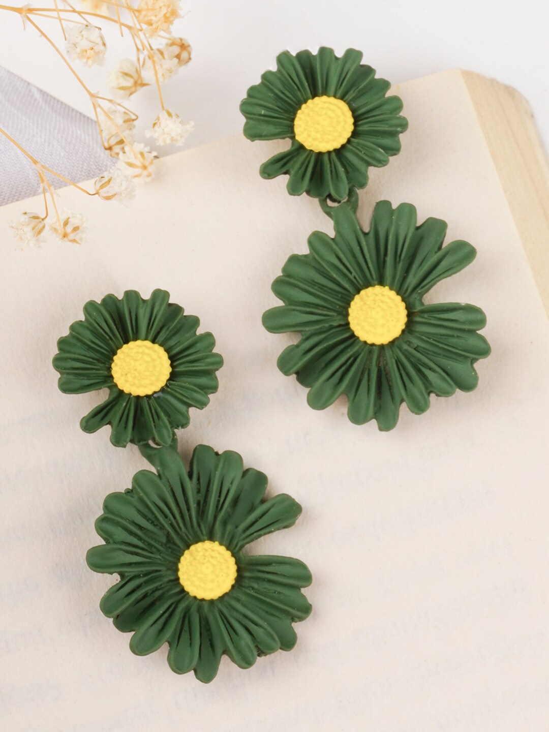 

JOKER & WITCH Floral Synthetic Drop Earrings, Green