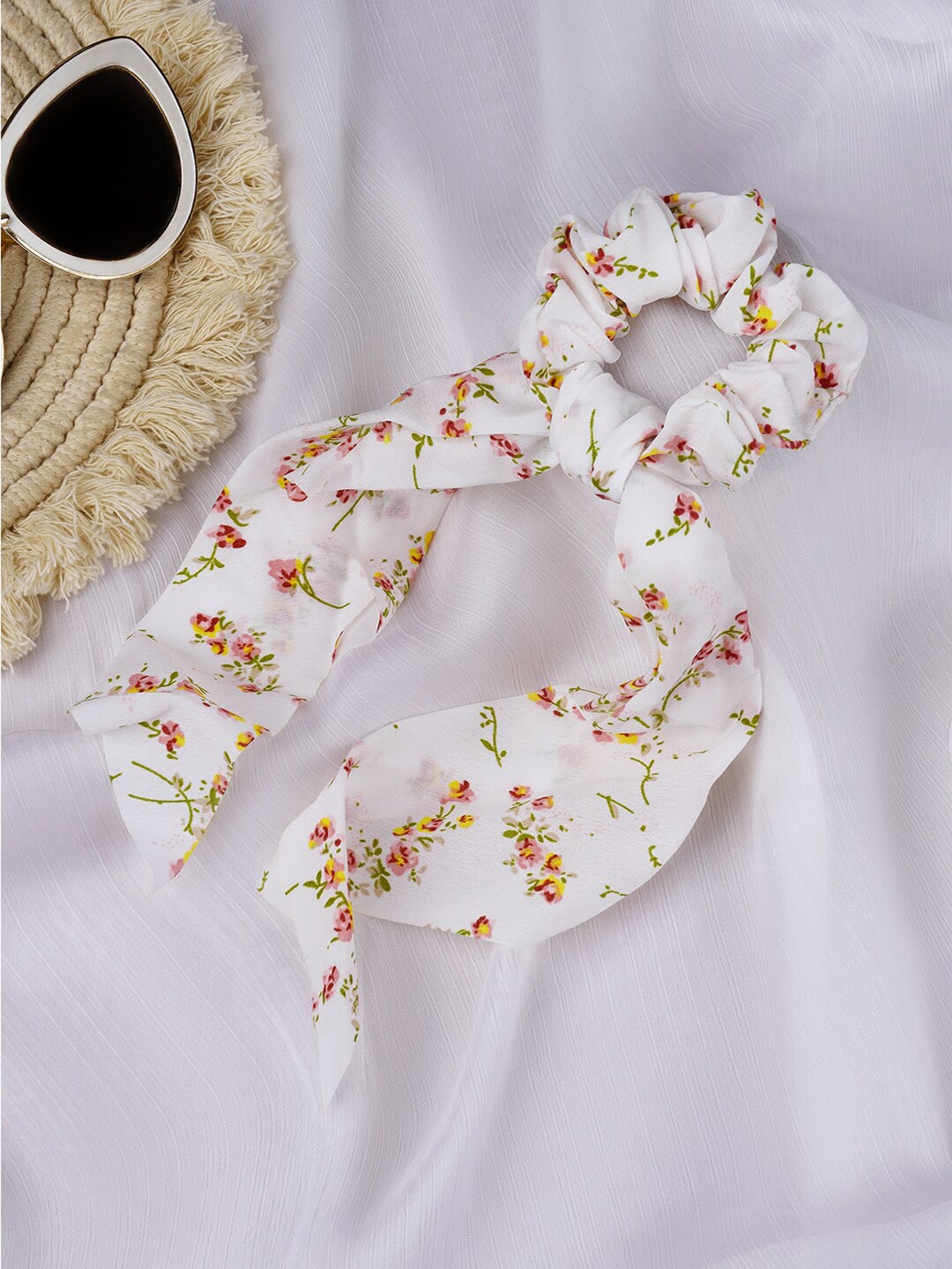 

JOKER & WITCH Women Floral Printed Ponytail Holders, White