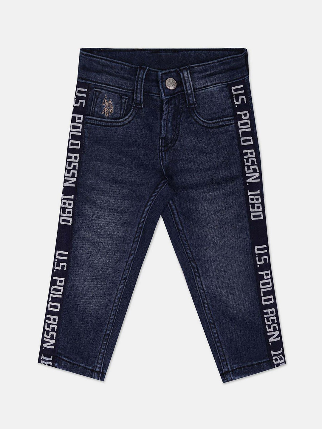 

U.S. Polo Assn. Kids Boys Slim Fit Light Fade Jeans, Navy blue