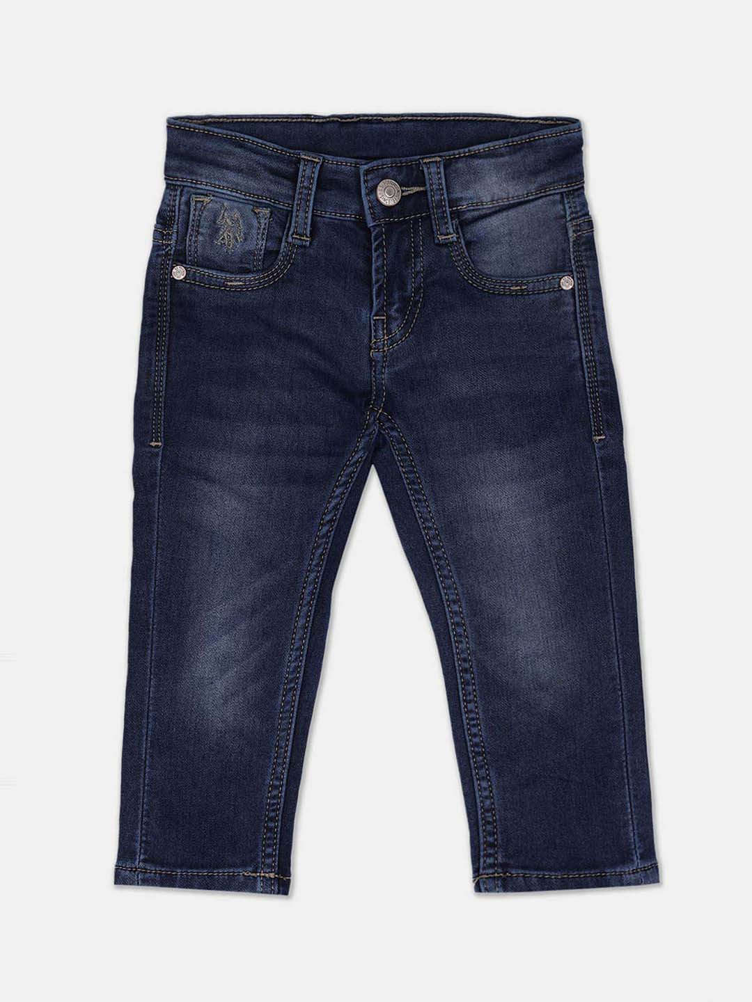 

U.S. Polo Assn. Kids Boys Mid-Rise Light Fade Jeans, Navy blue