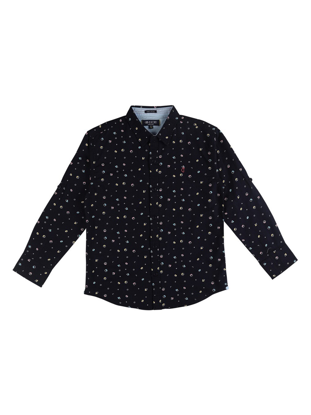 

Gini and Jony Boys Micro Ditsy Printed Cotton Casual Shirt, Navy blue